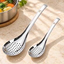 Stainless Steel Strainer, Durable Kitchen Utensil, Suitable For Cooking, Frying, Serving, Perfect For Parties, BBQ, Christmas And Daily Home Use, Practical Kitchen Strainer - Silver - View 8
