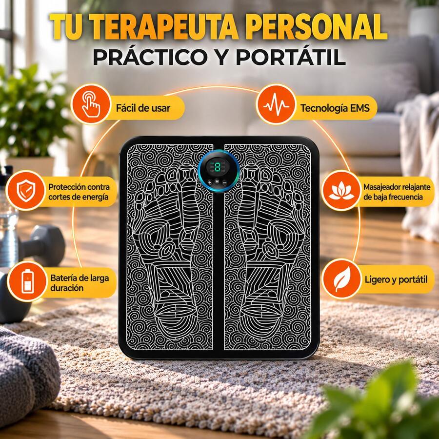 Masajeador EMS Para Pies Eléctrico Plegable Estimulador Muscular Negro - Ver 1