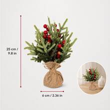 1件裝人造雪花聖誕樹，20英吋盆栽松樹裝飾，配有逼真PE枝條，非電力式聖誕飾品，適用於桌面、花園、窗台、商店展示及季節性居家裝飾 - 聖誕樹 - 查看 15
