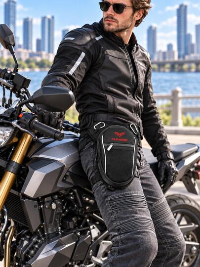 Motorcycle Leg Bag, Waterproof Riding Waist Bag, Adjustable Thigh Bag, Tactical Waist Bag, Multi-Pocket Crossbody Bag, Riding Hip Bag, Outdoor Travel Storage Bag, Phone Storage Bag, Lightweight Waist Bag, Suitable For Men's Riding, Hiking, Camping