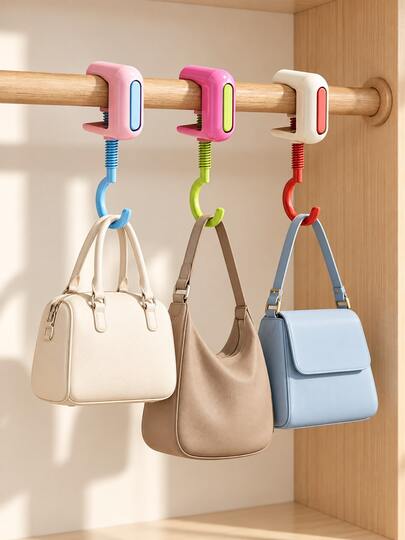 5/3/1 buah Gantungan Penyimpanan Tas Tangan & Tas Jinjing, Gantungan Pengatur Lemari, Cocok untuk Ransel, Tas Selempang, dan Dompet, Hadiah Sempurna untuk Pengungkapan Jenis Kelamin Bayi, Ulang Tahun, Pernikahan, Pesta Natal, Teman, Keluarga, dan Kolega, Aksesori Penyimpanan Penting
