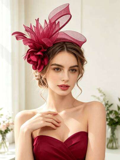 1 phụ kiện tóc lưới hoa phong cách cổ điển vintage kiểu Âu Mỹ cho nữ, băng đô cô dâu, phù hợp cho đám cưới, tiệc trà, tiệc trà chiều, yến tiệc, biểu diễn sân khấu, tụ họp hàng ngày, thời trang thanh lịch, dễ đeo, quà tặng lễ hội