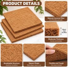 3/7/12pcs Coconut Palm Bedding Mats, Moisture Resistant & Insulating Nesting Pads For Hens, Birds, Rabbits, Reptiles & Hamsters, Reusable Poultry Bedding Material For Egg Production, Natural Nesting Box Liners For Chicken Coops & Pet - A - View 11