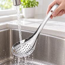 Stainless Steel Strainer, Durable Kitchen Utensil, Suitable For Cooking, Frying, Serving, Perfect For Parties, BBQ, Christmas And Daily Home Use, Practical Kitchen Strainer - Silver - View 9