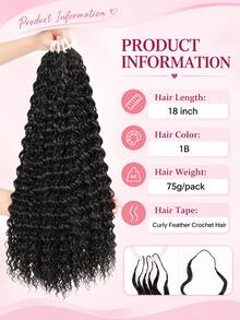 Rambut Keriting 18 Inci 50 Helai dengan Simpul Ajaib, Rambut Crochet Tanpa Simpul Tak Terlihat, Rambut Crochet Gelombang Dalam yang Sudah Terpisah, Rambut Crochet Keriting untuk Wanita (1B, 18 Inci-50 Akar) - MultiWarna - View 3
