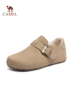 CAMEL CROWN 女款穆勒拖鞋涼鞋，舒適套腳休閒鞋，可調式扣環，輕量露背式，適合走路、旅行與日常穿著 - 杏色 - 查看 3