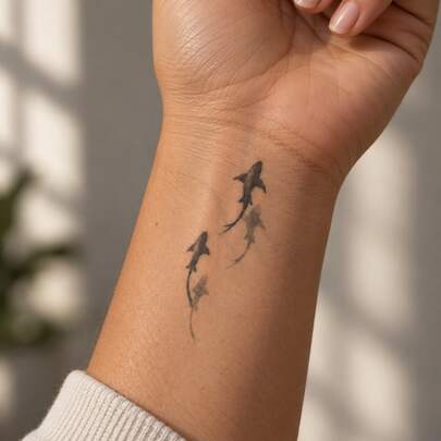 1pc Waterproof Anti-Rub PVC Realistic Shark Tattoo Sticker, Suitable For Daily Wear