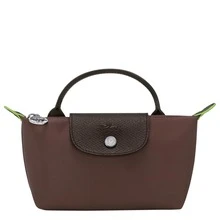 Bolso Mini Longchamp Le Pliage Green con Asa, Nylon Reciclado Plegable y Cierre de Cremallera, Color Moka - Cafetera Moka - Ver 1