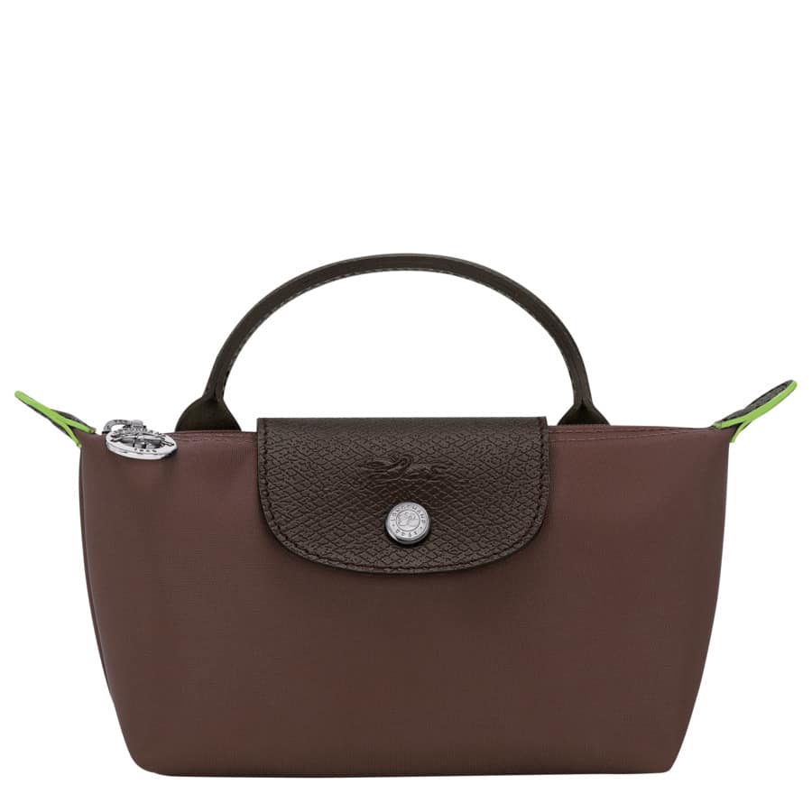 Bolso Mini Longchamp Le Pliage Green con Asa, Nylon Reciclado Plegable y Cierre de Cremallera, Color Moka - Cafetera Moka - Ver 1