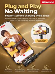 Newmine MC200 Wireless Lavalier Microphone With Charging Case, Single-Person Live Streaming And Short Video Recording Mic, Outdoor Karaoke Noise-Canceling Portable Microphone, Compatible With Android And IPhone 15 And Above - View 4