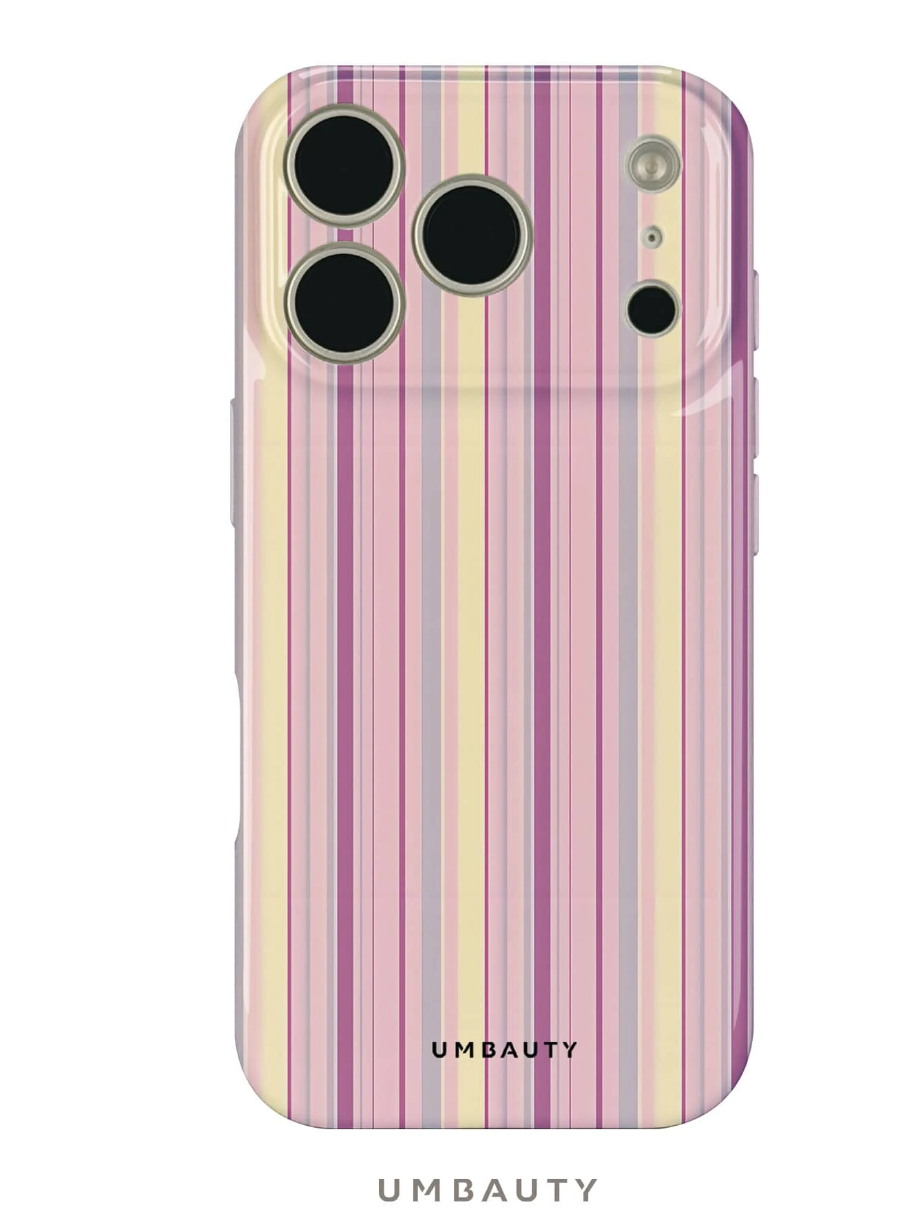 UMBAUTY 1 buah Casing Ponsel Motif Garis-garis Pink & Ungu, Kompatibel dengan iPhone 18 Pro Max, Cocok untuk Apple 18/17/16/15/14/13/12/11 Pro Max/Plus/Mini 17e, Casing Ponsel Soft Shell Cetak Definisi Tinggi dengan Perlindungan Layar/Lensa yang Ditinggikan, Unisex, Hadiah Ideal untuk Pacar di Halloween, Hari Valentine, Paskah, Musim Pernikahan, dan Ulang Tahun - MultiWarna - View 1