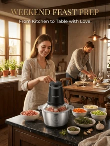 SOKANY Meat Grinder Electric Drain Filling & Grated Vegetable Filling, 2L Large Capacity Meat Grinder, Double Layer Four-Bladed Blade - View 11