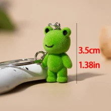 Gantungan Kunci Katak Hijau Berbulu Lucu, Hiasan Tas Kartun Tersenyum Minimalis, Hadiah Kecil yang Hangat untuk Teman, Gantungan Kunci Liontin Beruang Katak Berbulu Lembut, Suvenir Harian yang Menggemaskan, Cocok untuk Kolektor Aksesori Lucu - Hijau - View 2