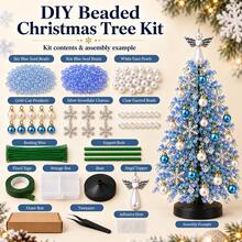 1Set DIY Beaded Christmas Tree Kit For Adults With Angel Topper, Colorful Beads And Hanging Charms, 3D Tabletop Craft, Christmas Home Decor For Desk, Shelf And Mantel Display, Handmade Holiday Centerpiece And Creative Gift For Craft Lovers - multicolor - View 10