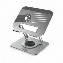 Lenovo W3 Foldable Laptop & Tablet Stand, Dual-Axis 360° Rotating Laptop Riser, Stepless Height Adjustment & Free Hover, Hollow Heat Dissipation Design, Soft Silicone Non-Slip Protective Pads, Suitable For Home Office, Study, Travel - View 2
