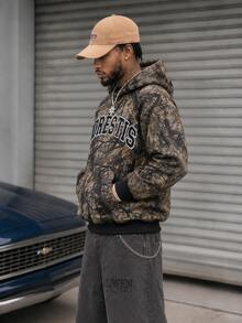 BLACKTOEXIT Men's Loose Drop Shoulder American Vintage Street Outdoor Camouflage Sweatshirt Sweatshirt, Autumn/Winter - Multicolor - View 3