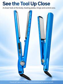 Blue Flat Iron Hair Straightener And Hair Curling Iron For Hair, Hair Curler For Hair And Hair Curlers, Curling Hair Tool And Hair Tools For Styling, Hair Salon Equipment And Hairstylist Essentials, Hair Curl And Curls For Curly Styles And Hair Care - Royal Blue - View 7