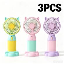 Phone Fan - Pink & Light Blue & Yellow - View 8