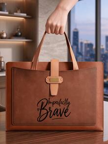 Classic Imperfectly Brave Slim Briefcase Laptop Bag,Briefcase And Messenger Bag Functions Spacious Interior Capacity For Laptop And Other Items - Multicolor - View 4