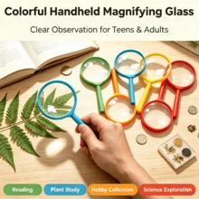 Colorful Handheld Magnifying Glass, Plastic Round Magnifier With Handle, Science Observation Tool For Nature Observation, Reading, Crafts, Multi-Color Gadget, Holiday Halloween Christmas Back To School Vacation Gift, Practical Tool For Teens And Adults, Seasonal Christmas Stocking Stuffer, Winter Celebration Choice - Multicolor - View 1