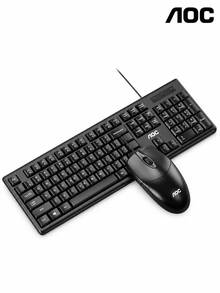 AOC KM151 Keyboard And Mouse Combo Wired Full-Size Office Keyboard Splash-Resistant Plug And Play Computer Keyboard - View 10