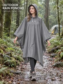 EVA Hooded Rain Poncho - Lightweight Reusable Rain Gear For Women; Suitable For Outdoor Hiking, Travel And Camping; Portable Emergency Rain Protection Equipment, Keep You Dry - Multicolor - View 2