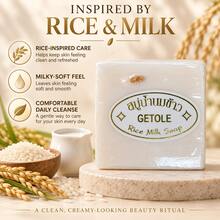 Rice Milk Handmade Soap With Foaming Net, Cleanses And Purifies Pores, Softens Skin, Brightens Complexion, Improves Dullness, Roughness And Dryness, Suitable For Morning And Evening Face Wash And Bath - Milk - View 5