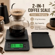 Digital Coffee Scale With Timer Function 5kg/3kg 0.1g High Precision | Backlit LCD Screen, Tare Function & Multi-Unit Conversion, Suitable For Pour Over Coffee, Espresso And Kitchen - 0.1g - View 14