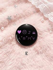 1pc/6pcs 4.4cm/1.73inch Bangtan Song Lyrics, Cartoon Character Portrait & Heart Symbol Pattern Pin Badge, Clothing Bag Backpack Decoration, Perfect Gift For ARMY Fans - Multicolor - View 10