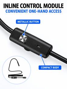 5M Android Endoscope Camera With 6 LED Lights, 7mm Lens, USB Powered Soft Cable, Compatible With Smartphone/PC, OTG Required, Adjustable Height, Suitable For Home, HVAC, Plumbing, Automotive Inspection, Heavy Duty Industrial Endoscope Camera, Phone Endoscope - E310 - View 7