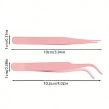 2/3/6 Sets Straight + Curved Macaron Color Stainless Steel Tweezers Set, Precision Straight Head & Curved Head Dual-Use False Eyelash Tweezers With Transparent Plastic Protective Cover, Easy To Carry. Matte Anti-Slip Spray Coating Process, Complete Tweezers Tip Without Slipping, Firm Grip Without Slipping, Pointed Tip Resistant To Deformation. Suitable For False Eyelash Application, Nail Art Rhinestone Application, Scrapbook Stickers, DIY, Handmade Collage, Perler Beads And More. Sturdy And Durable, Portable Makeup Accessory Tool, Multiple Colors Available, Meets Daily Makeup And Handmade Creation Needs, Beginners Can Easily Use. - Straight and Curved Tweezers Set - View 9