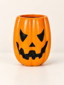 1pc Halloween Jack-O'-Lantern Pumpkin Candle Holder, Orange Smiling Face Pillar Candle Stand, Spooky Fall Holiday Table Mantel Decor, Halloween Party Home Ornament - Pumpkin Candle Holder - View 11