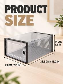 12/6/1pc Large Shoe Box, Back To School, Stackable Modular Shoe Box, Transparent Plastic Shoe Box With Lid, Shoe Display Box, Stackable Transparent Shoe Storage Box, White, Black, Grey - View 8