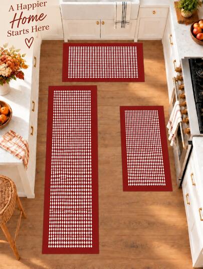 Kitchen Mat Set Geometric Kitchen Rug Farmhouse Kitchen Floor Mat Modern Style Sink Mat Laundry Room Rug Home Decor Holiday Kitchen Accessories Thanksgiving Christmas Anniversary Celebration Rustic Interior Design