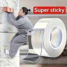 1roll Of Strong Double-Sided Tape - Reusable, Residue-Free, Strong Adhesion, Multi-Purpose, Removable And Washable, Suitable For Home, Office, And 1/5/10 Meter Double-Sided Nano Tape. Residue-Free, Transparent, Residue-Free, Reusable, Waterproof Tape - Multi-color - View 9