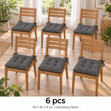 40 X 40 X 4 Cm Chair Seat Cushions, Square Polyester Chair Pads, 1, 2, 4 Or 6 Piece Packs, 8 Solid Colours - Dark Grey - View 9