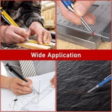 2.8mm Woodworking Pencil Set, Mechanical Deep Hole Marking Pencil With Built-In Sharpener, Long Nose Carpenter Pencil, Gift Tool For Carpenters, Builders, Woodworkers, DIY Enthusiasts And Handymen - A - View 3