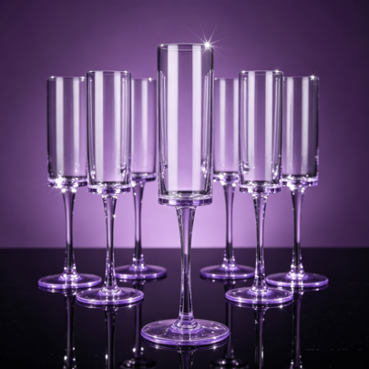 Acrylic Champagne Glasses, 6 Oz Clear, Heavy Duty Shatterproof Cups, Perfect For Serving Whiskey, Wine, Cocktails, Juice, Even Desserts, Birthday, Anniversary, Bridal Shower, Party, Wine Tasting, Wedding, New Year Party Supplies