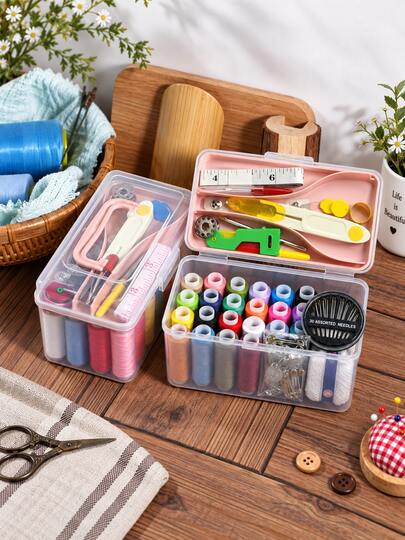 Portable Sewing Kit, Sewing Tool Box, Can Store Needles, Threads, Scissors And Other Essential Sewing Supplies, Suitable For DIY Clothing Making, Patch Repair And Quick Fixes.