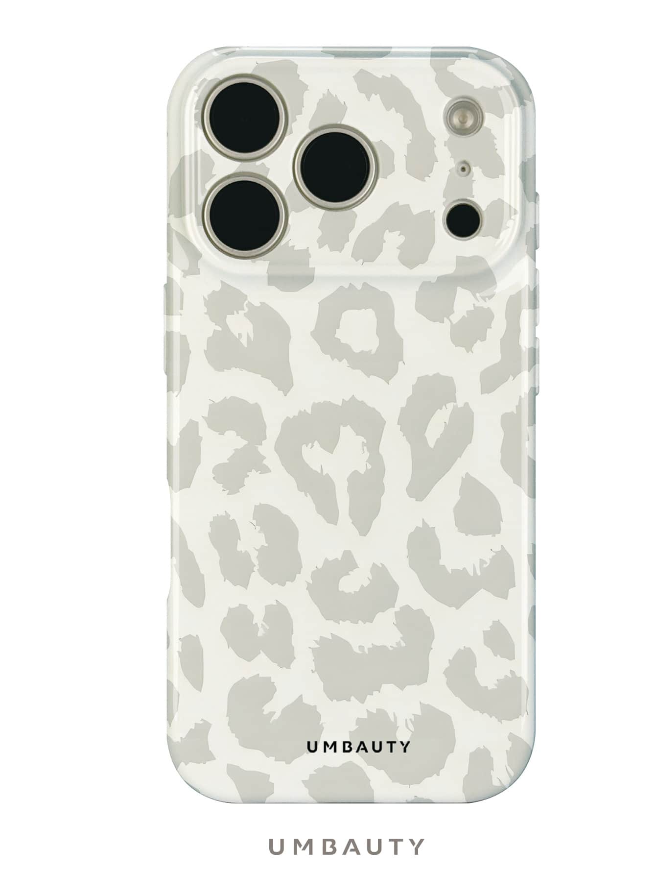 UMBAUTY 1pc Beige Light Gray Leopard Print Design Phone Case, Compatible With Phone 18 Pro Max, Fits Apple 18/17/16/15/14/13/12/11 Pro Max/Plus/Mini 17e, Full Coverage High-Definition Print Soft Shell Phone Case, Raised Screen/Lens Protection, Unisex, Ideal Gift For Girlfriend On Halloween, Valentine's Day, Easter, Wedding Season And Birthday - Multicolor - View 1
