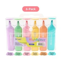 Large Capacity >12pcs Multicolor Soft Pastel Fluorescent Highlighter Set, Non-Bleed Quick-Dry Oblique Tip Design, For Student Note-Taking, Key Point Marking, Bible Annotation, Journaling, Drawing, Office Use - Highlighter - View 15