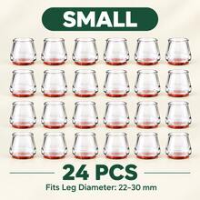 Silicone Chair Leg Caps With Felt Lining, Non-Slip, Noise-Reducing, 8pcs/16pcs/24pcs Optional Sizes, Transparent Silicone Material, Floor Protector. Suitable For Kitchen, Bedroom, Living Room - Transparent and Light Brown - View 12