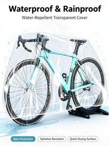 2pcs Road Bike Dedicated Protection, High Transparency Material Without Obscuring Aesthetics, Elastic Cuff Quick Wear, Compatible With Road Bike, Mountain Bike And Other Multiple Models, Portable Disposable Transparent Bicycle Cover, Mountain Road Bicycle Dustproof Waterproof Sunproof Rainproof Cover, Electric Bike Cover, Durable Bicycle Protection Cover, Sunshade - Clear - View 1