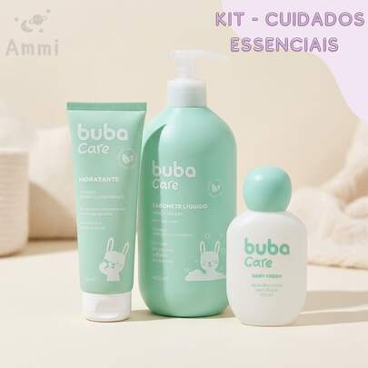 Kit Bebê Buba Care Colônia + Sabonete Líquido 400ml + Hidratante Infantil