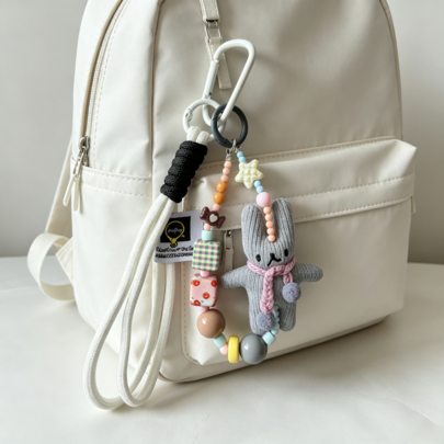 New Cute Rabbit Pendant Cartoon Animal Keychain Backpack Hanging Ornament Bag Charm Accessory, Fashionable Gift For Women, Saudi National Day Supplies, Bag Decoration, Love Amulet
