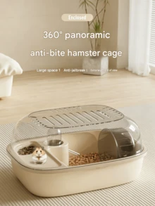 All-In-One Hamster Cage, Panoramic Transparent Dome Hamster Villa, Equipped With Silent Running Wheel, Food Bowl And Water Bottle, Small Pet Habitat - one-size - View 3