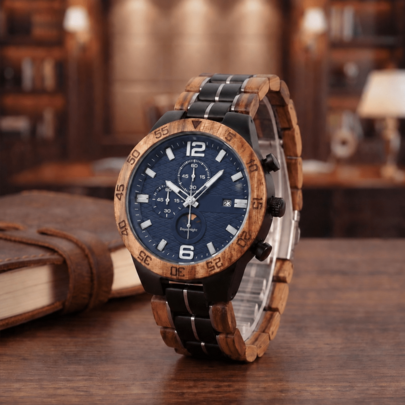 Reloj de hombre retro de madera, reloj de cuarzo, relojes de pulsera de madera para hombre, relojes de pulsera de cuarzo de moda, reloj de madera, regalo para él