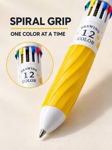 4pcs Christmas Theme 12-Color Ballpoint Pens With Santa Claus, Reindeer And Other Designs, Suitable For Students' Daily Writing, Party Gifts, Note-Taking, And As Christmas Gifts For Children From Parents - Multicolor - View 4