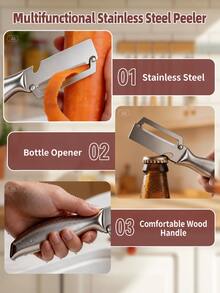 1/2PCS Multifunctional Stainless Steel Vegetable Peeler Set, Kitchen Fruit Peeler And Julienne Slicer Tool For Vegetable Preparation - Multicolor - View 7