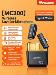 Newmine MC200 Wireless Lavalier Microphone With Charging Case, Single-Person Live Streaming And Short Video Recording Mic, Outdoor Karaoke Noise-Canceling Portable Microphone, Compatible With Android And IPhone 15 And Above - View 1